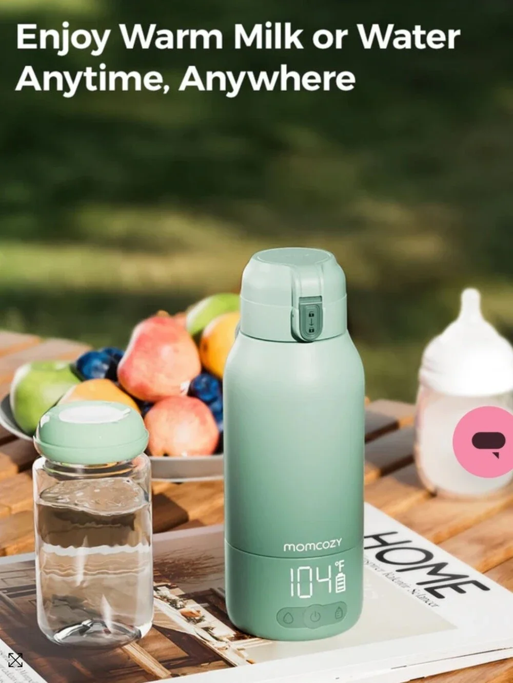 Momcozy Superfast Portable Baby Bottle Warmer for Travel - 17oz